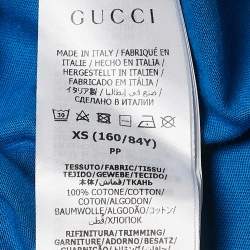 Pre Owned Gucci x Adidas Blue Striped Jersey T-Shirt Dress XS