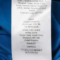 Pre Owned Gucci x Adidas Blue Striped Jersey T-Shirt Dress XS