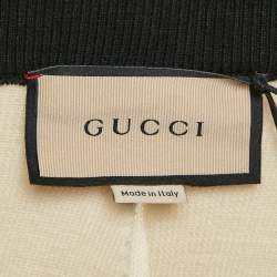 Gucci Black/White Wool Knit Pleated Two-Toned Midi Skirt XL