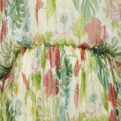 Gucci Green Tropical Print Lurex Silk Zaixi Dress M
