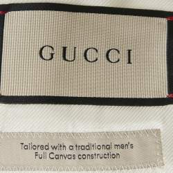 Gucci Off White GG Wool Jacquard Blazer XXS