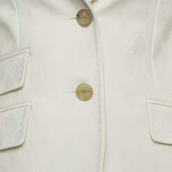 Gucci Off White GG Wool Jacquard Blazer XXS