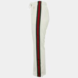 Gucci x Adidas White Jersey Striped Track Pants S