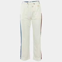 Gucci x Adidas White Jersey Striped Track Pants S