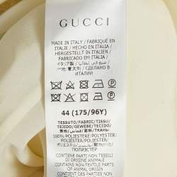 Gucci Cream Chiffon Plisse Sleeve Blouse M