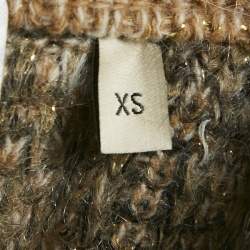 Gucci Beige Fringed Wool Heavy Crystal Embellished Mini Skirt XS