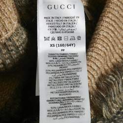 Gucci Beige Fringed Wool Heavy Crystal Embellished Mini Skirt XS