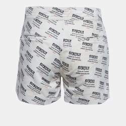 Gucci Off-White Denim Logo Print Short S Waist 26"