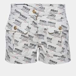 Gucci Off-White Denim Logo Print Short S Waist 26"