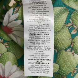 Pre Owned Gucci Green Strawberries Silk Short Sleeve Shirt S