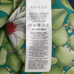 Pre Owned Gucci Green Strawberries Silk Short Sleeve Shirt S