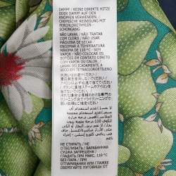 Pre Owned Gucci Green Strawberries Silk Short Sleeve Shirt S