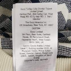 Pre Owned Gucci Navy Blue Cotton Jacquard Knit Knee-Length Skirt XS