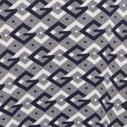 Pre Owned Gucci Navy Blue Cotton Jacquard Knit Knee-Length Skirt XS