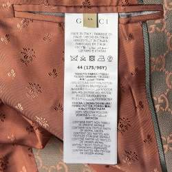 Gucci Coral Pink/Grey GG Jacquard Double Breasted Blazer M