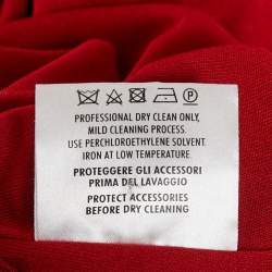 Pre Owned Gucci Red Horsebit Detail Crepe Jersey Halter Neck Top L
