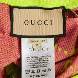 Pre Owned Gucci Acid Green GG Jacquard Jersey Biker Shorts M
