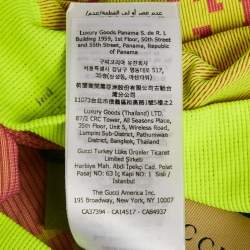 Pre Owned Gucci Acid Green GG Jacquard Jersey Biker Shorts M