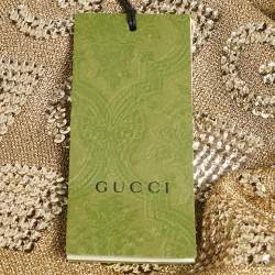 Gucci Gold Sequined Lurex Knit Long Sleeve Top M