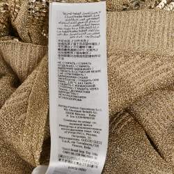 Gucci Gold Sequined Lurex Knit Long Sleeve Top M