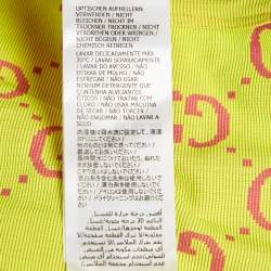 Pre Owned Gucci Acid Green GG Jacquard Technical Crop Top and Biker Shorts Set S/M