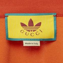Pre Owned Gucci x Adidas Orange Jersey Zip-Up Jacket XS