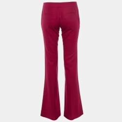 Pre Owned Gucci Raspberry Pink Wool Flared Trousers S