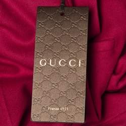 Pre Owned Gucci Raspberry Pink Wool Flared Trousers S