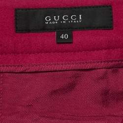 Pre Owned Gucci Raspberry Pink Wool Flared Trousers S