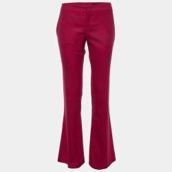 مملوكة مسبقًا Gucci Raspberry Pink Wool Flared Trousers S