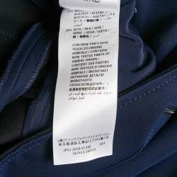 Pre Owned Gucci Navy Blue Wool Blend Logo Belted Flared Jumpsuit S 