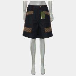 Pre Owned Gucci GG Supreme Blue, Brown Denim Shorts M
