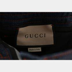 Pre Owned Gucci GG Supreme Blue, Brown Denim Shorts M