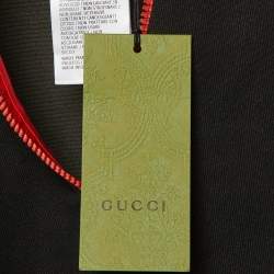 Pre Owned Gucci Grey/Black GG Jacquard Cropped Top L