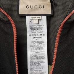Pre Owned Gucci Grey/Black GG Jacquard Cropped Top L