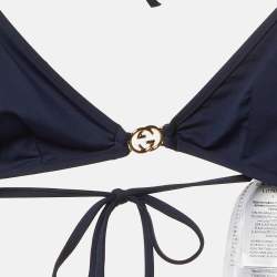 Pre Owned Gucci Navy Blue GG Sparkling Jersey 2 Piece Bikini L