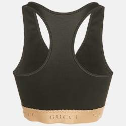Pre Owned Gucci Black Jersey Zip-Up Sports Bra S