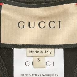 Pre Owned Gucci Black Jersey Zip-Up Sports Bra S