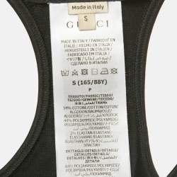 Pre Owned Gucci Black Jersey Zip-Up Sports Bra S