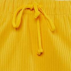 Pre Owned Gucci Yellow Ribbed Knit Mini Skirt L