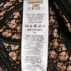 مملوكة مسبقًا Gucci Black GG Lace and Satin Corset Top XXS