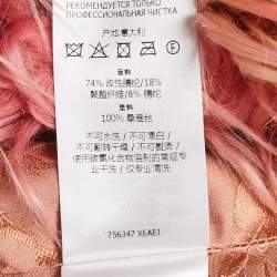 مملوكة مسبقًا جاكيت غووتشي بدون أكمام بفرو صناعي وردي مقاس صغير