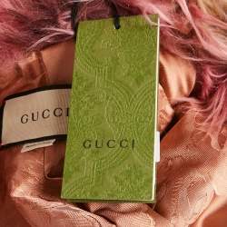 مملوكة مسبقًا جاكيت غووتشي بدون أكمام بفرو صناعي وردي مقاس صغير