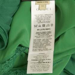 مملوكة مسبقًا Gucci Green Silk Plisse Maxi Dress M