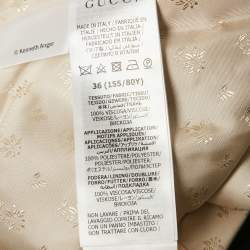 Pre Owned Gucci Black Denim Hoywood Babylon Embellised Zip Front Jacket XS