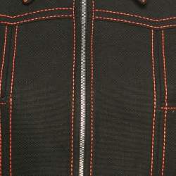 Pre Owned Gucci Black Denim Hoywood Babylon Embellised Zip Front Jacket XS