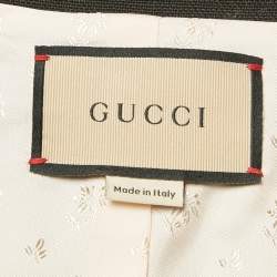 Pre Owned Gucci Black Denim Hoywood Babylon Embellised Zip Front Jacket XS