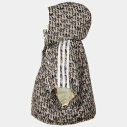 Pre Owned Gucci X Adidas Multicolor Tweed GG Trefoil Cropped Zip Up Vest S