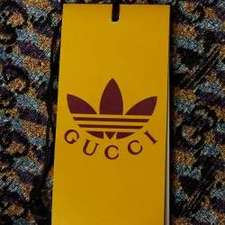 Pre Owned Gucci X Adidas Multicolor Tweed GG Trefoil Cropped Zip Up Vest S