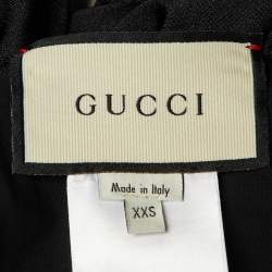 Pre Owned Gucci Black Logo Print Jersey Swimsuit XXS